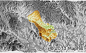 Physical 3D Map of Yen Minh, desaturated