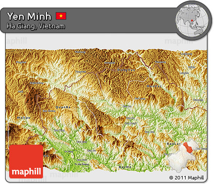 Physical 3D Map of Yen Minh