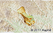 Physical 3D Map of Yen Minh, lighten