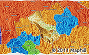 Physical 3D Map of Yen Minh, political outside