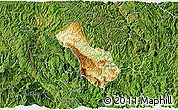 Physical 3D Map of Yen Minh, satellite outside