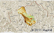 Physical 3D Map of Yen Minh, shaded relief outside
