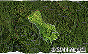 Satellite 3D Map of Yen Minh, darken