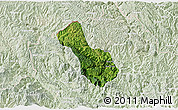 Satellite 3D Map of Yen Minh, lighten