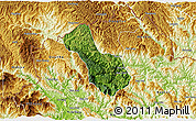 Satellite 3D Map of Yen Minh, physical outside