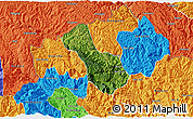 Satellite 3D Map of Yen Minh, political outside