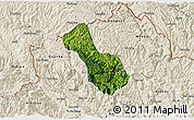Satellite 3D Map of Yen Minh, shaded relief outside