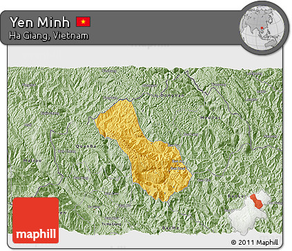 Savanna Style 3D Map of Yen Minh