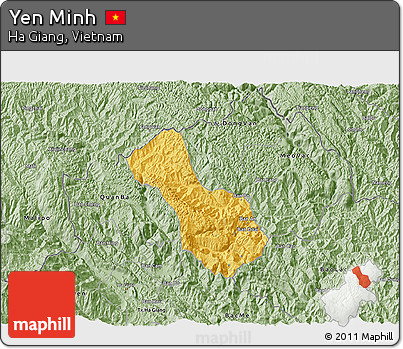 Savanna Style 3D Map of Yen Minh