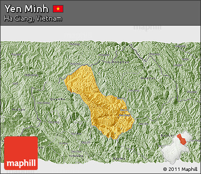 Savanna Style 3D Map of Yen Minh