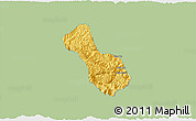 Savanna Style 3D Map of Yen Minh, single color outside