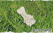 Shaded Relief 3D Map of Yen Minh, satellite outside