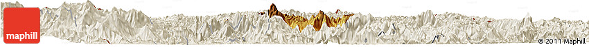 Physical Horizon Map of Yen Minh, shaded relief outside