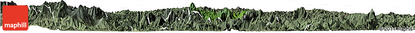 Satellite Horizon Map of Yen Minh, semi-desaturated