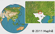 Satellite Location Map of Yen Minh, highlighted country