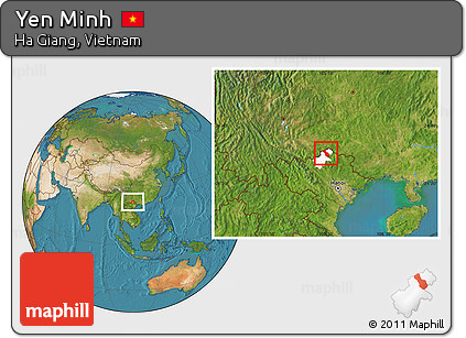 Satellite Location Map of Yen Minh, highlighted parent region