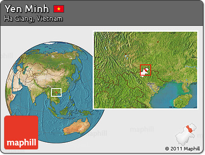 Satellite Location Map of Yen Minh, highlighted parent region