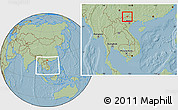 Savanna Style Location Map of Yen Minh, within the entire country, hill shading