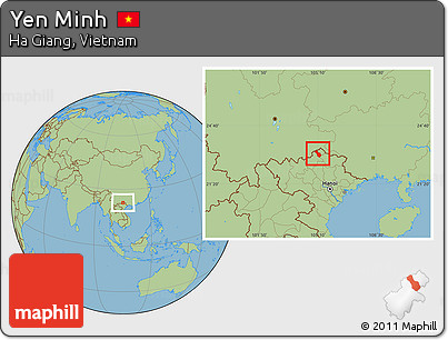 Savanna Style Location Map of Yen Minh