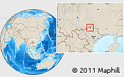 Shaded Relief Location Map of Yen Minh, highlighted parent region