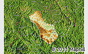 Physical Map of Yen Minh, satellite outside
