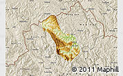 Physical Map of Yen Minh, shaded relief outside
