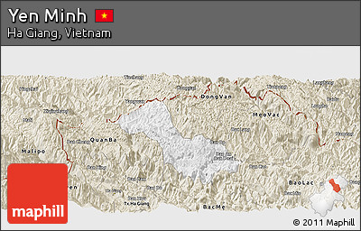 Classic Style Panoramic Map of Yen Minh