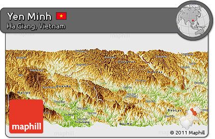Physical Panoramic Map of Yen Minh
