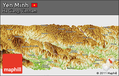 Physical Panoramic Map of Yen Minh