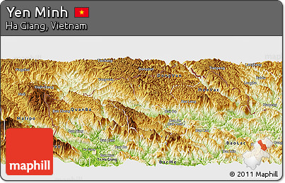 Physical Panoramic Map of Yen Minh