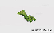 Satellite Panoramic Map of Yen Minh, cropped outside