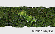 Satellite Panoramic Map of Yen Minh, darken