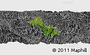 Satellite Panoramic Map of Yen Minh, desaturated