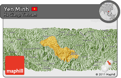 Savanna Style Panoramic Map of Yen Minh