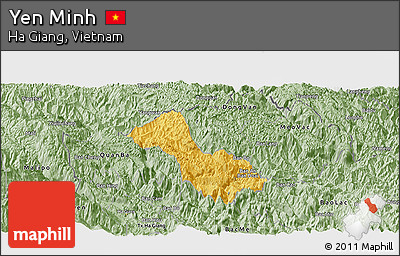 Savanna Style Panoramic Map of Yen Minh
