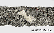 Shaded Relief Panoramic Map of Yen Minh, darken