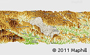 Shaded Relief Panoramic Map of Yen Minh, physical outside