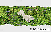Shaded Relief Panoramic Map of Yen Minh, satellite outside