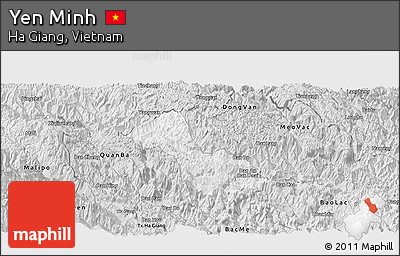 Silver Style Panoramic Map of Yen Minh