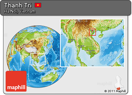 Physical Location Map of Thanh Tri, highlighted parent region, within the entire country