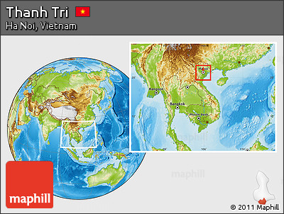 Physical Location Map of Thanh Tri, highlighted parent region, within the entire country