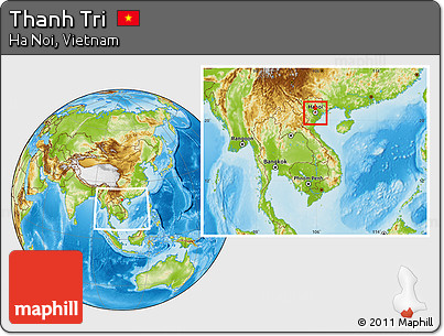 Physical Location Map of Thanh Tri, highlighted parent region, within the entire country
