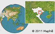 Satellite Location Map of Thanh Tri, highlighted country, highlighted parent region