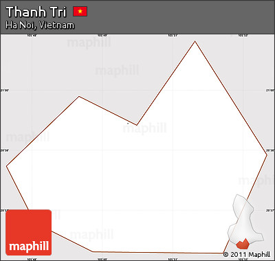 Classic Style Simple Map of Thanh Tri, cropped outside