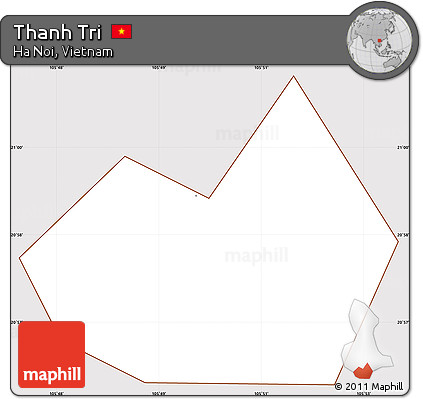 Classic Style Simple Map of Thanh Tri, cropped outside