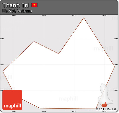 Classic Style Simple Map of Thanh Tri, cropped outside