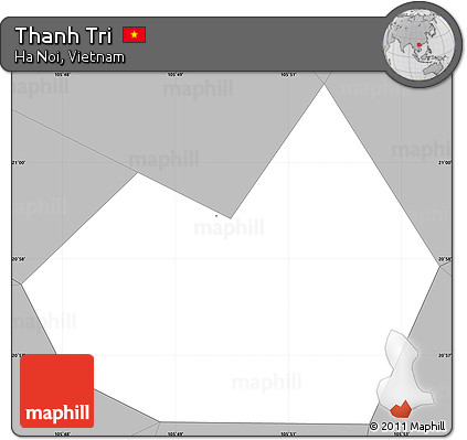 Gray Simple Map of Thanh Tri
