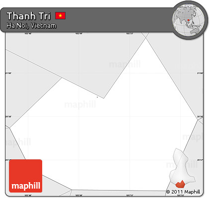 Silver Style Simple Map of Thanh Tri