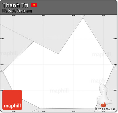 Silver Style Simple Map of Thanh Tri