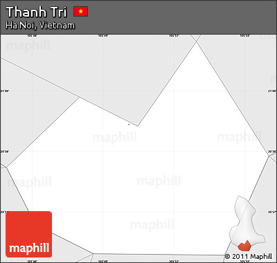 Silver Style Simple Map of Thanh Tri